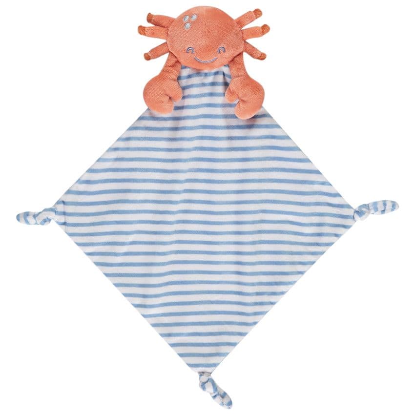 Orchestra Doudou mouchoir crabe en velours pour bébé - Orange - Doudous et peluches - Éveil et jeux