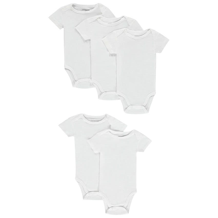 Orchestra Lot de 5 bodies manches courtes uni pour bébé - Blanc - 18 mois - Body - Bébé fille