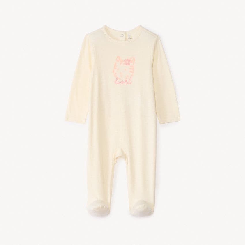 Orchestra Dors-bien jersey à print fantaisie pour bébé fille - Ecru - 1 mois - Pyjama, dors bien - Bébé fille