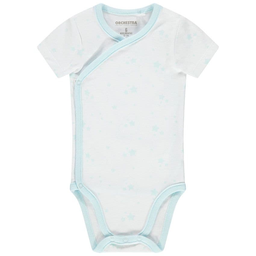 Orchestra Body manches courtes en coton bio à étoiles all-over - Blanc - Prématuré - Body - Bébé garçon