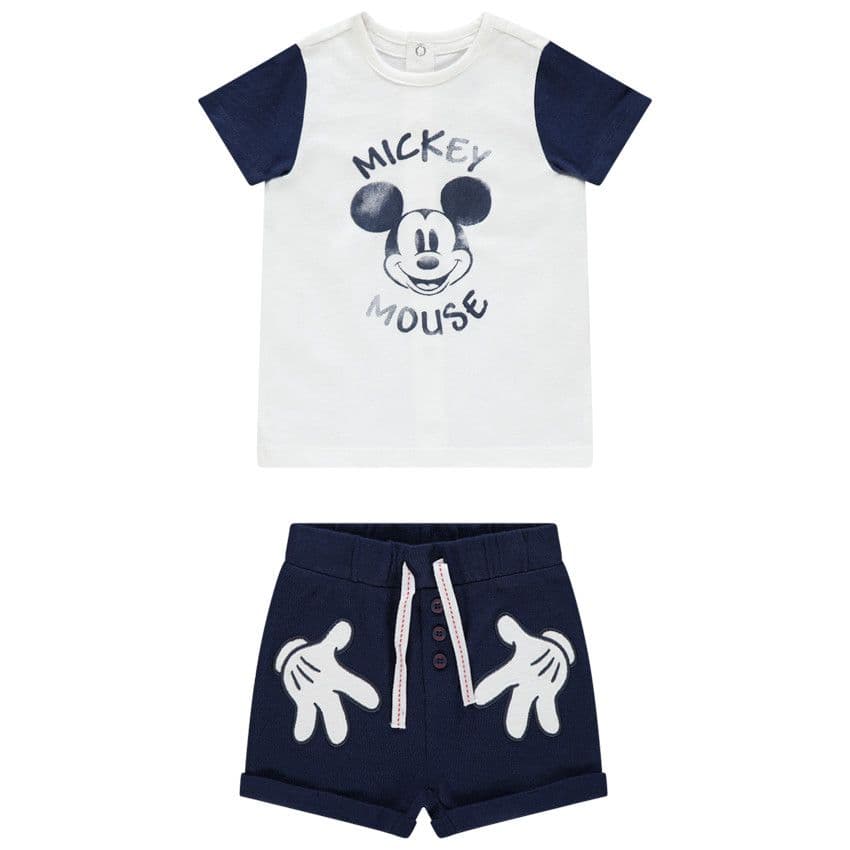 Orchestra Ensemble à t-shirt print Mickey et short Disney - Bleu marine - Naissance - Ensemble - Bébé garçon
