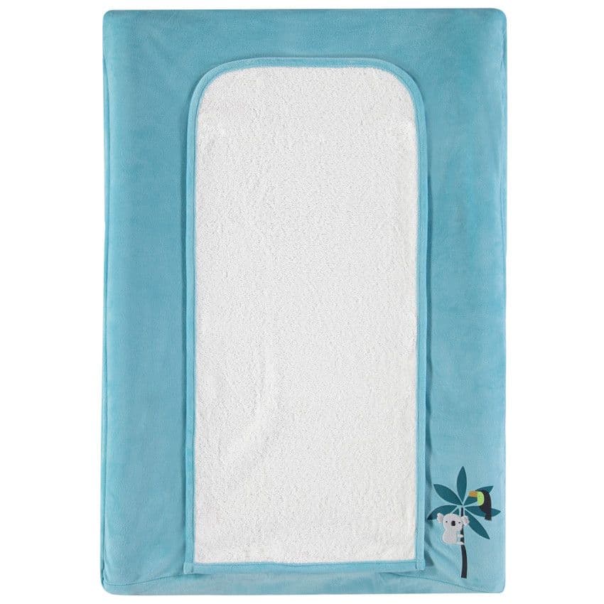 PREMAMAN Housse de matelas à langer avec tapis en éponge et broderie thème jungle - Ecru - Tables et Matelas à langer  - Bain