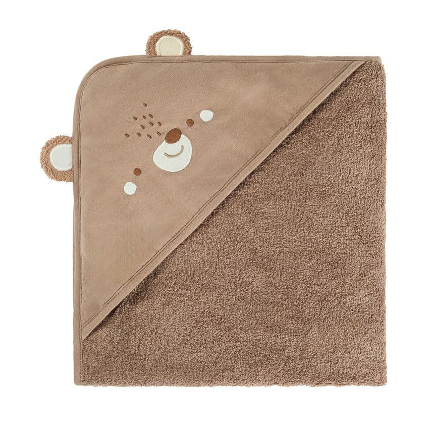 PREMAMAN Cape de bain ludique et tablier 2 en 1 Ourson marron - Chocolat - Sorties de bain - Bain