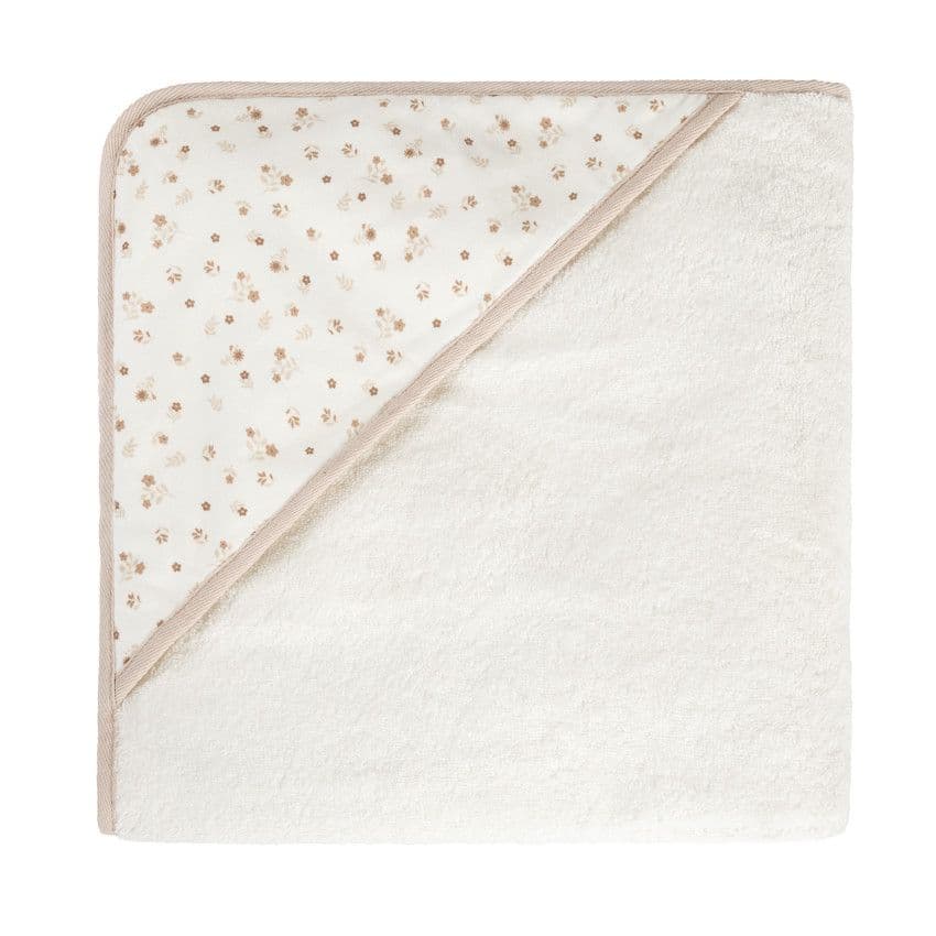 PREMAMAN Cape de bain éponge et tablier 2 en 1 imprimé fleurs - Beige - Sorties de bain - Bain