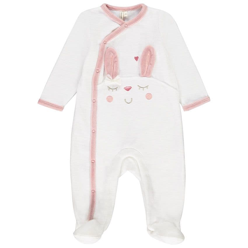 PREMAMAN Dors-bien Little Princess en velours - Ecru - 1 mois - Pyjama, dors bien - Bébé fille