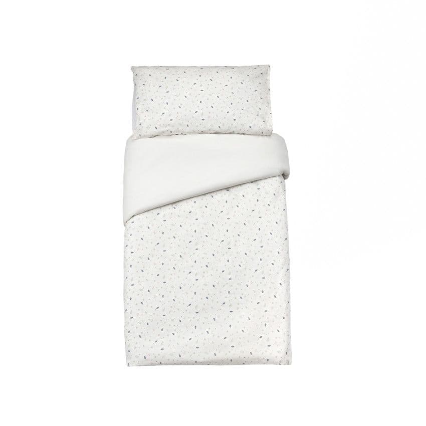 PREMAMAN Housse de couette avec taie d'oreiller 60 x 120 cm Little Deer - Ecru - Drap housse, alèse et couverture - Sommeil