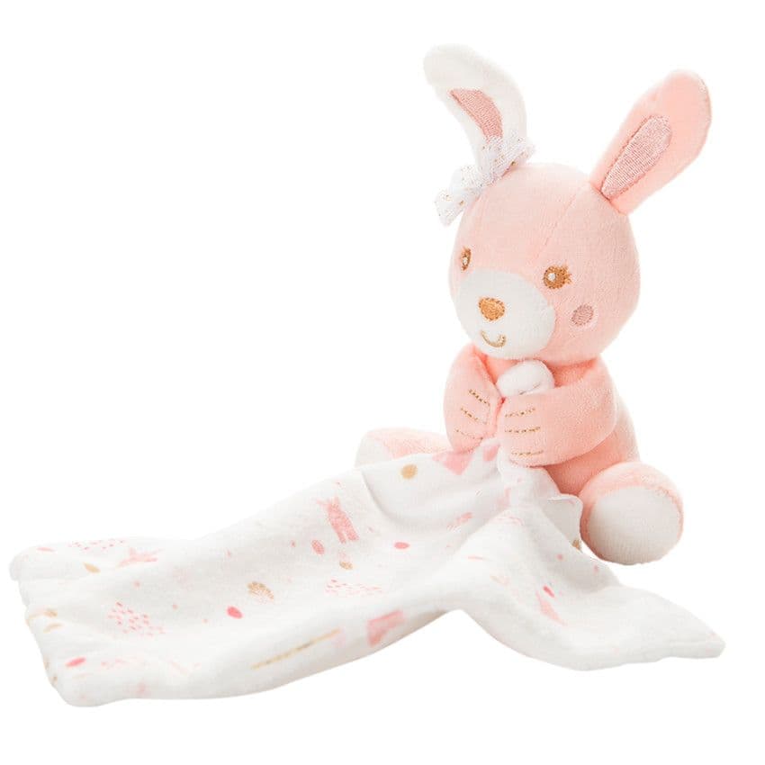 PREMAMAN Doudou mouchoir lapin - Rose - Doudous et peluches - Éveil et jeux