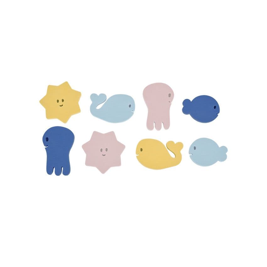 BADABULLE Puzzle de bain - Animaux de la mer - Bleu - Jouet de bain - Bain