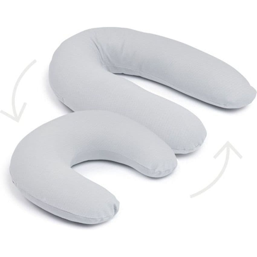 DOOMOO Coussin de grossesse & d'aillaitement Twisty 2-en-1 Pearl Grey - Bleu - Coussins allaitement - Sommeil