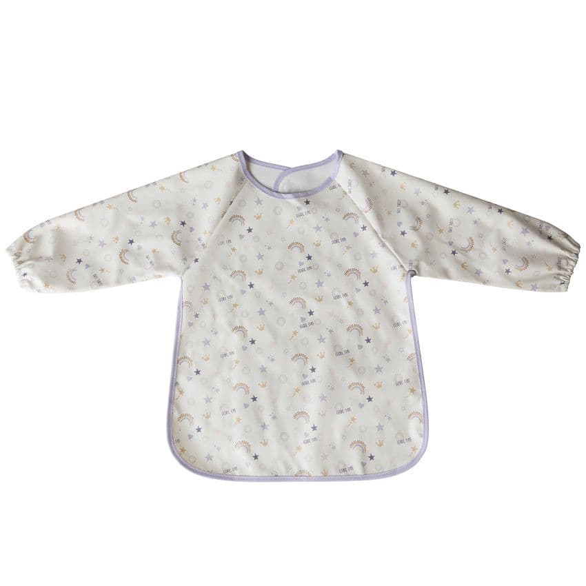 PREMAMAN Bavoir tablier imperméable imprimé arcs-en-ciel - Ecru - Bavoirs - Repas