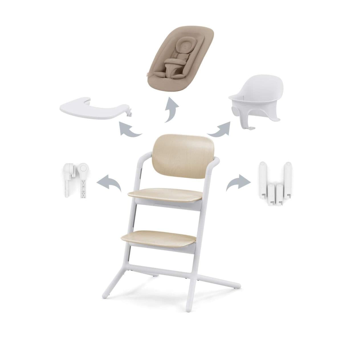 CYBEX Chaise-haute évolutive Lemo 4 en 1- Sand white - Bleu - Chaises hautes et coussins - Repas
